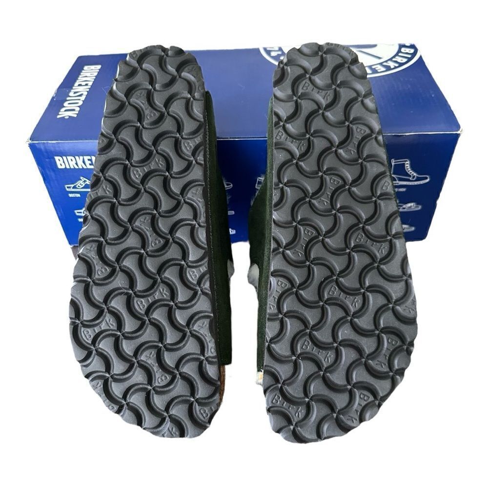 Birkenstock Arizona Shearling Suede Sandals Mountain View Green EU 37 US W6 - Picture 7 of 9